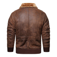Autumn And Winter New Leather And Fur Men's Jacket Men's Casual Multi-pocket Lapel Short Velvet