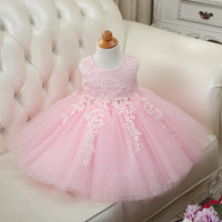 Korean children's dress skirt girls gold lace applique dress