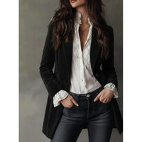 Womens Velvet Blazer With Long Sleeves For A Refined Look