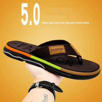 Men's Flip Flops Summer Outdoor Non-slip Soft Bottom Sandals Woven Belt Clip