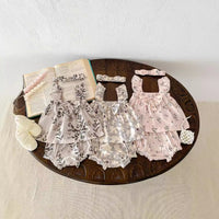 Summer Baby Thin Floral Top Shorts Hair Band 3-piece Set