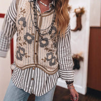 New Women's Hollowed-out Sleeveless Embroidered Cropped Vest Top