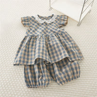 Girls' Cute Short Sleeve Suit Dress