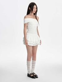 Puffy Cake Dress Women's Low Waist Pleated Skirt