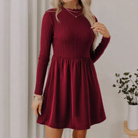 Solid-color Versatile Fashionable High-waisted A-line Skirt