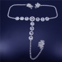 Card Diamond Sexy Round Rhinestone Panties Body Chain