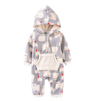 Polar fleece warm long climbing baby one-piece