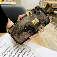 Compatible with Apple , Marbled Gold Foil Epoxy Phone Case