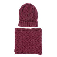Two-piece knitted hat hat bib set