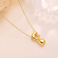 New Titanium Steel 18K Gold-Plated 26-Letter Necklace For Women