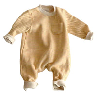 Korean Style Spring And Autumn New Men And Women Baby Striped Long-sleeve Jumpsuit