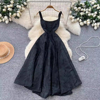 Jacquard Slip Dress Womens Sophisticated High-waist Figure-flattering Style