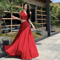 Off-shoulder Midriff-baring Dress For Women