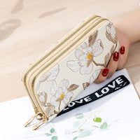 Long Double Zipper Flower Large-capacity Wallet