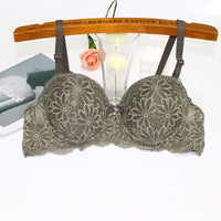 Women's Half Cup Lace Steel Ring Gathering Underwear