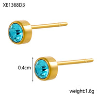 Stainless Steel Gold-plated Birthday Stone Constellation Diamond Bone Nail