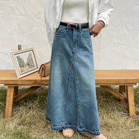 Women's High Waist Retro Denim Skirt