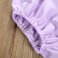 Girls' Flying Sleeves Flower Solid Color Briefs Set