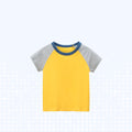 Contrast Sleeve Solid Color Patternless Baby Clothes