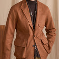 Suede Casual Lapel Jacket Commuting Slim Coat Trendy Men