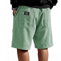 Multi-Pocket Embroidered Drawstring Elastic Waist Casual Shorts