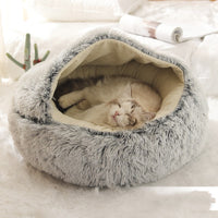 Soft Warm Velvet Cat Cave Nest Bed