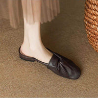 Soft-leather Outerwear Low-heeled Sandals