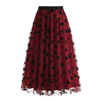 Fashion High Waist Mesh Big Hem Skirt Women