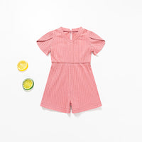 Summer New Solid Color Pit Stripe Bodysuit Shorts