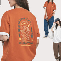 Summer Retro Trendy Cotton Letter Printed T-shirt