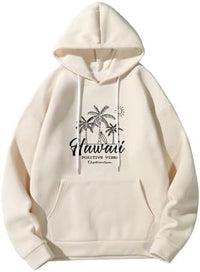 Men's Floral Print Drawstring Pocket Sweatshirt