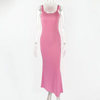 Summer New Slim-fit Draping Ribbed Camisole Dress