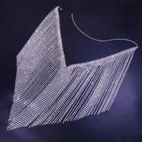 Accessories Exaggerated Long Fringed Rhinestone Chest Chain