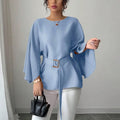 Solid Color Shirt Flared Half Sleeve Women's Clothing