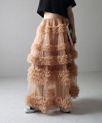 Three-layer Spliced Mesh Japanese-style Women's Skirt