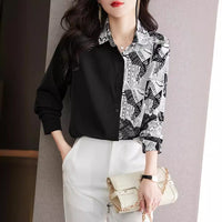 Fashionable Western-style Chic Long-sleeve Chiffon Shirt