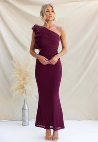 Fashionable Mesh Slim Fit Off Shoulder Mid Length Dress