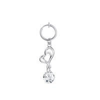 Fashion Moon Heart Pendant Crystal Belly Ring Body Piercing Jewelry