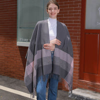 Women's Jacquard Warm Tassel Cardigan Outer Wear