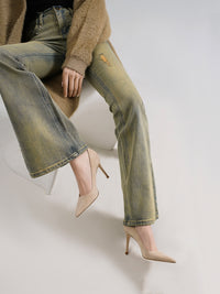 Naked Light Mouthed French Women's Soft Soled Non Tiring High-heeled Single Shoes