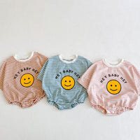 Summer Baby Children's Cotton Short Sleeve Rompers Printed Striped Romper