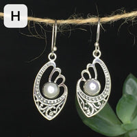 Sterling Silver Natural Crystals Vintage Ethnic Fairy Drop Earrings