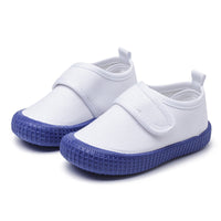 Children's Canvas Indoor Slip-on Elastic White Shoes