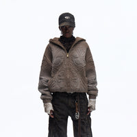 Sun Totem Fully Embroidered Pre-Washed Distressed Sweatshirt