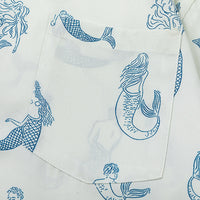 Mermaid Printed Short-sleeved Shirt Loose Men