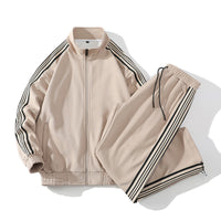 Trendy Straight Striped Sports Suit For Men