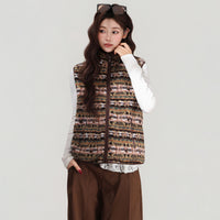 Retro Stand-collar Lamb Wool Vest Women's Cardigan Jacket For Autumn And Winter Layering