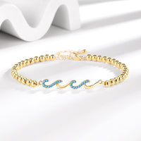 Diamond-studded Wave Bracelet For Women