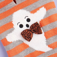 Halloween New Knitted Cold-proof Contrast Color Striped Hooded Fur Ball Pet Sweater
