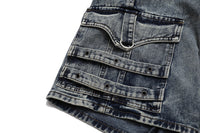 Heavy Duty Patchwork Denim Shorts For Men